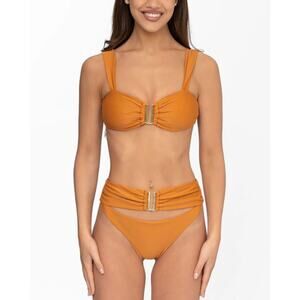 Aventura Seraphina Top & Terra Glow Bottom Bikini Set Marigold Women's Medium